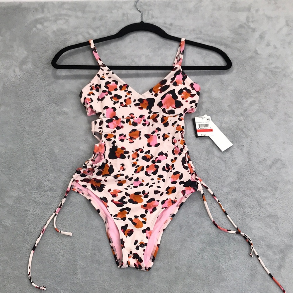 Hula Honey Animal Print Side Cut out Swim Suit Size XS New
